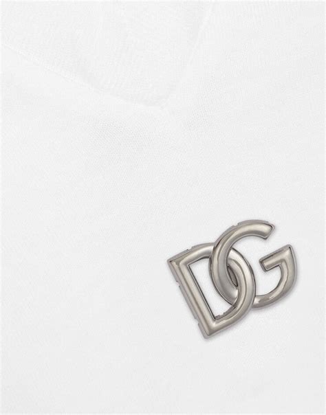 Jersey T Shirt With Dg Logo And Knot Detail In White For Women Dolce