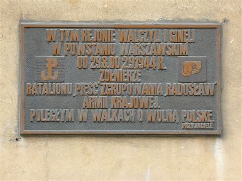 Warsaw Uprising memorial plaque on Długa Street Memorial plaque