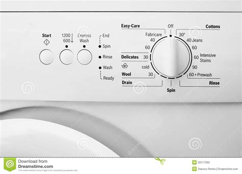 Washing Machine Control Panel Stock Image