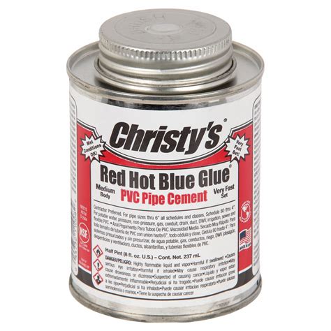 CHRISTY'S, Red Hot Blue Glue, 8 fl oz, Pipe Cement - 45RF96|RH.RHBV ...