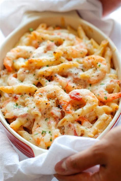 Shrimp Alfredo Pasta Bake Fast And Easy Shrimp Dinner Recipes