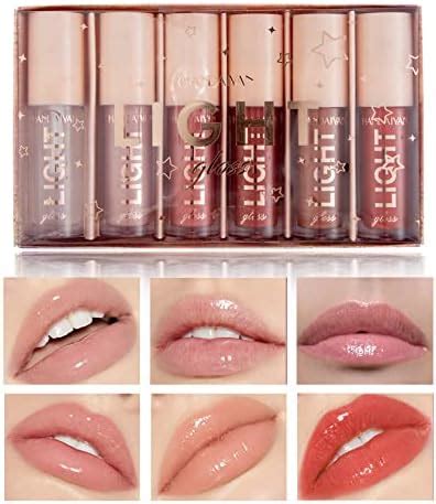 Amazon AWCCXMYM PCS Nude Lip Gloss Set Shine Glossy Plumping Clear Non Sticky Matte