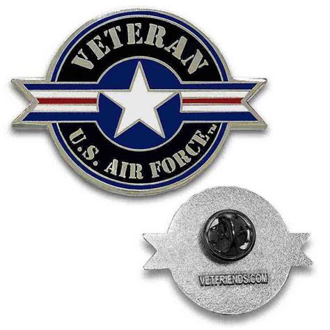 Usaf Veteran Custom Lapel Pin With Roundel Graphic Collectibles