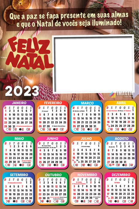 Calendário 2023 Natal De Vocês Seja Iluminado Moldura Png Para Foto