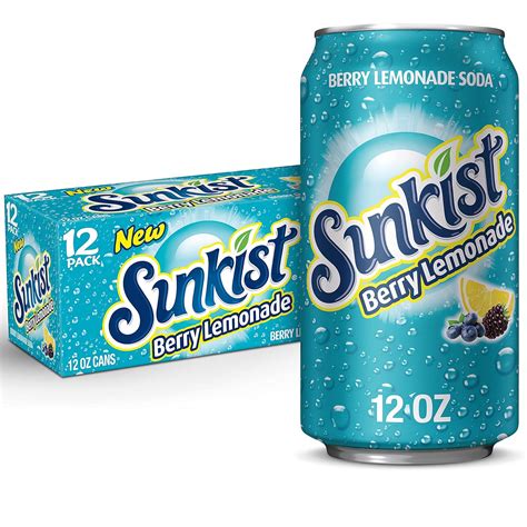 amazoncom sunkist berry lemonade soda  ounce  count grocery
