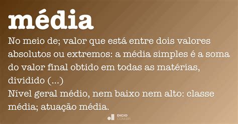 O Que Significa Média - Média - Dicio, Dicionário Online de Português