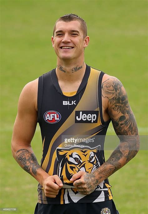 Dustin Martin Of The Tigers Has A Laugh During A Richmond Tigers Afl