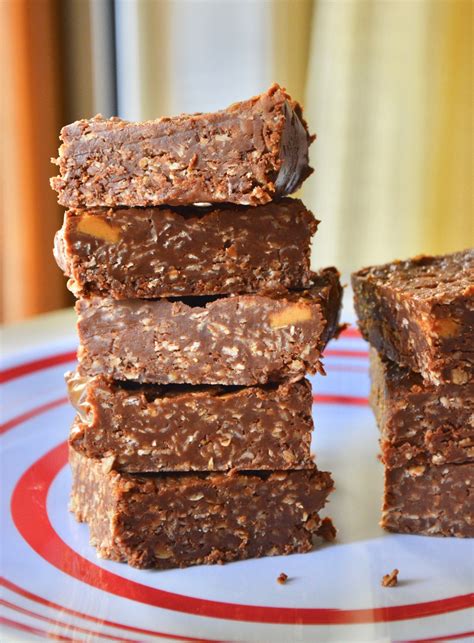 No Bake Chocolate Peanut Butter Oat Bars Vegan Gluten Free Hungry