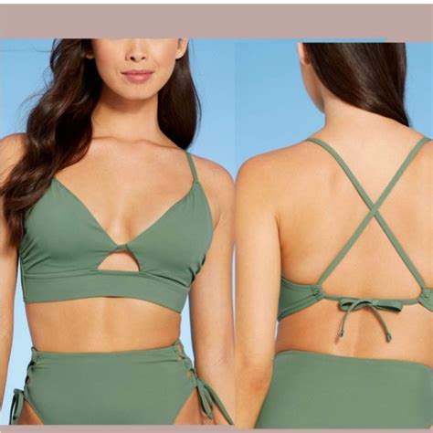 Shade Shore Swim Shade Shore Longline Cut Out Bikini Top Wasabi