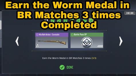 How To Earn The Worm Medal In Br Matches Times Worm Medal Explained