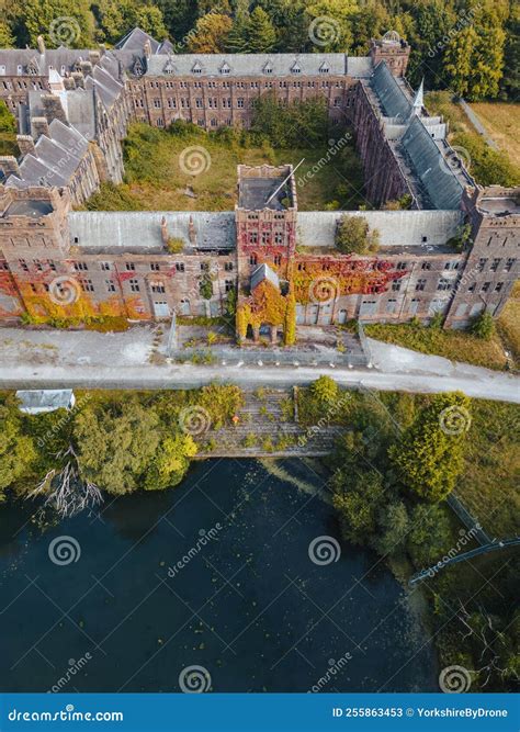 Aerial View Of Abandoned Building Of Former Priest Seminary Stock Image