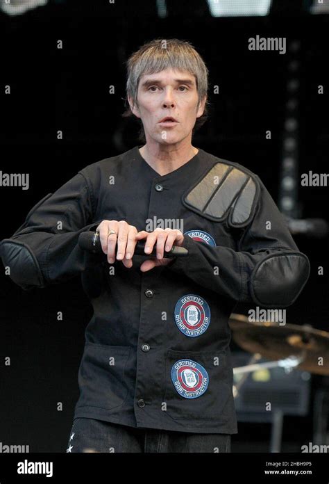 Ian Brown Of Stone Roses Performs On Stage At Finsbury Park In London