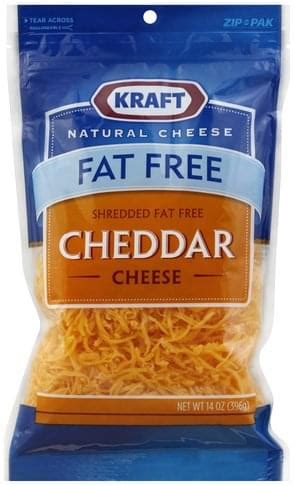 Kraft Cheddar, Fat Free Shredded Cheese - 14 oz, Nutrition Information | Innit