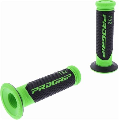 Manopole Progrip Maniglie In Gomma Gel Verde Per Kawasaki Kmx