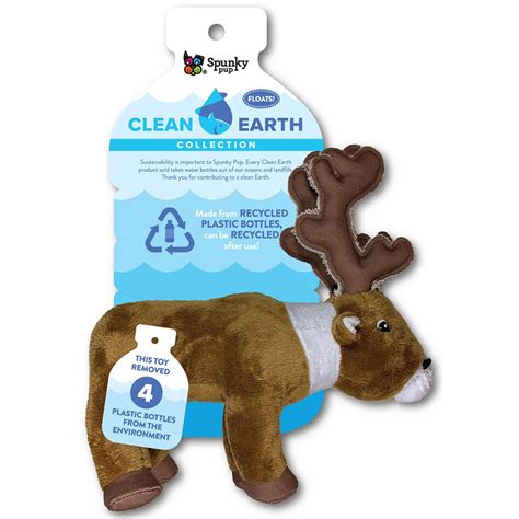 Spunky Pup Clean Earth Plush Dog Toy Caribo Baxterboo