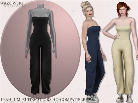 The Sims Resource Leah Jumpsuit In 2024 Sims 4 Clothing Sims 4