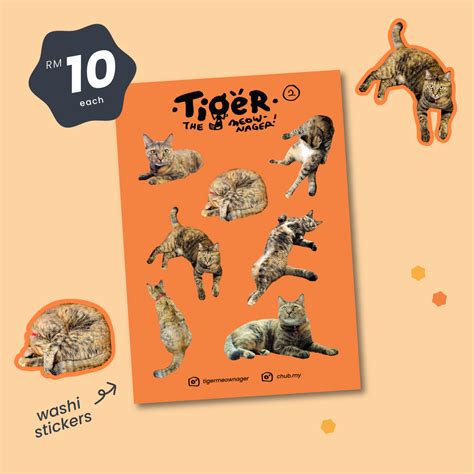 Tiger Meownager Sticker Sheets [2 types] – chub.my