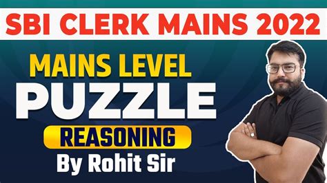 Sbi Clerk Mains Level Puzzle Rohit Guidely Youtube