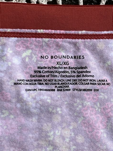 No Boundaries Floral Cotton Xl Bikini Panties Underw Gem