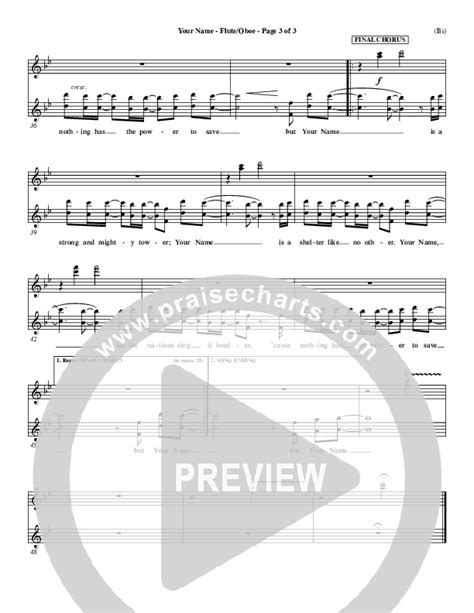 Your Name Flute Oboe Sheet Music Pdf Paul Baloche Praisecharts