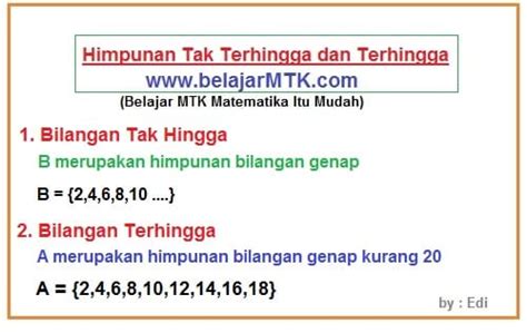 Pengertian Himpunan Tak Terhingga Dan Terhingga Beserta Contohnya Riset