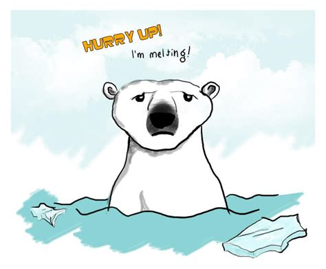 Melting ice, sad polar bear by hougi on DeviantArt