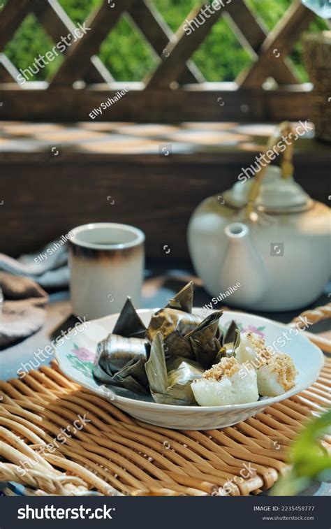 Lemper Traditional Cake Javanese Indonesia Wrapped Stock Photo