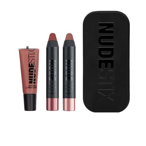 Nudestix Nude Червен горещ молив за устни и комплект балсам за устни Belle ml бордо