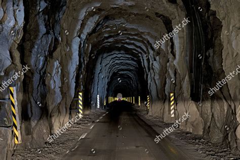 Singletrack Tunnel Between Husar Mikladalur Kalsoy Editorial Stock