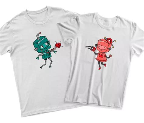 Playera De Robots Para Novios Parejas D O