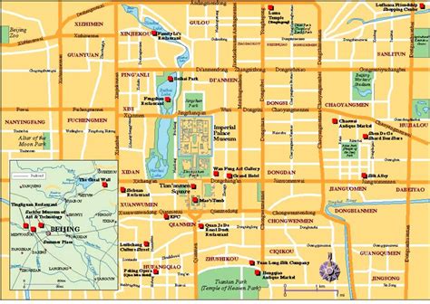 Beijing tourist map - Tourist map of Beijing city (China)