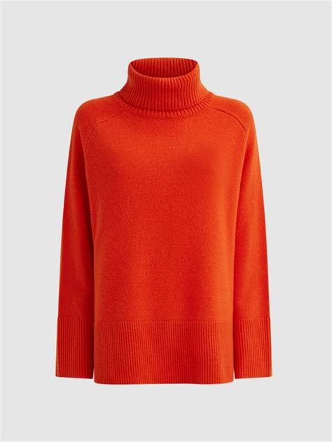 Reiss Edina Relaxed Wool Cashmere Blend Roll Neck Jumper Reiss Usa