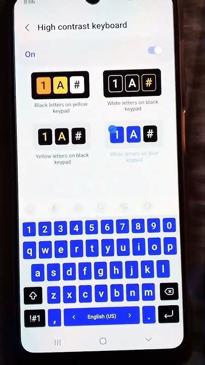 How To Turn On High Contrast Keyboard Samsung Galaxyf22 Shorts 🙂😍 Youtube