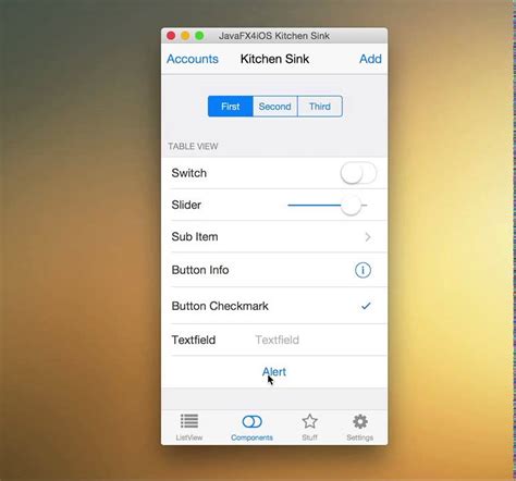 Javafx For Ios Segmentedcontrol Switch Slider Tableview Alert