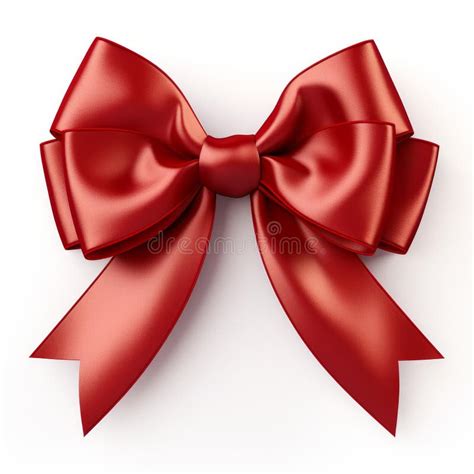 Vivid Crimson Bow And Ribbon On A Stark White Background Ai Generated