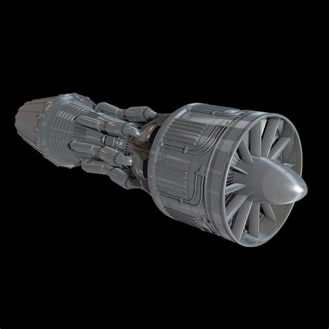 Detailed Jet Turbine Engine 3D Model $12 - .c4d .3ds .fbx - Free3D