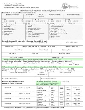 Fillable Online Kehp Retiree Health Insurance Enrollment Change