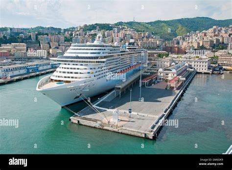 Cruise liner MSC Fantasia at the cruise terminal, Port of Genoa Stock ...