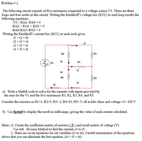 Solved Problem 2 The Following Circuit Consists Of Five