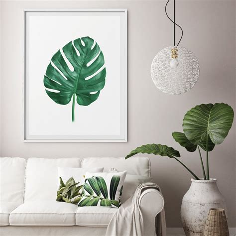 Monstera Print Monstera Leaf Monstera Leaf Wall Art Etsy