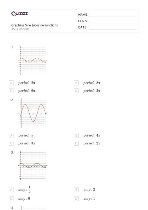 Graphs Of Sine And Cosine Graphing Quadratics Worksheets Graphing