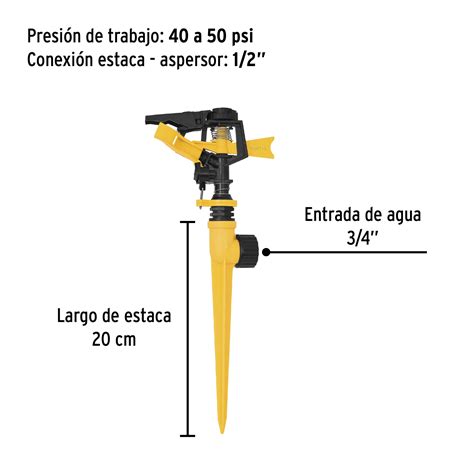 20055 ASPRO 11 TRUPER Aspersor plástico 11 una vía estaca plástica