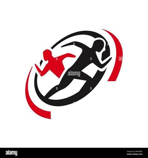 Abstract Healthy People Of Running Man Logo Design Vector Illustrations