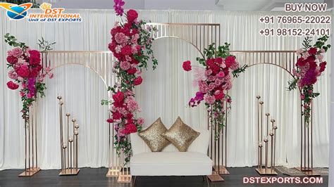 Rustic Wedding Gold Metal Backdrop Panels For Stage Dst International