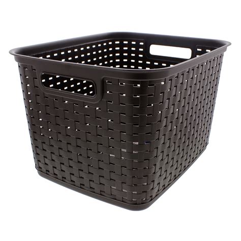 Sterilite Tall Weave Basket Espresso Brown Shop Storage Bins At H E B