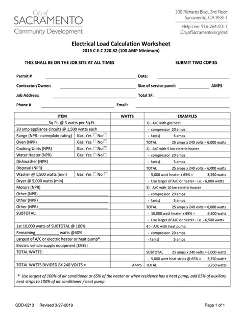 Dsd213 Electrical Load Calculation Worksheet PDF Worksheets Library