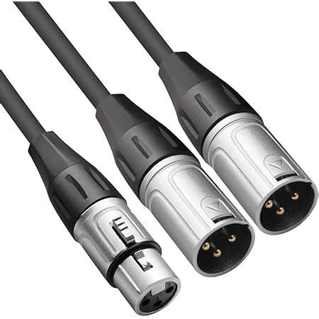 Amazon Tisino Xlr Y Splitter Cable Dual Female Xlr To Male Xlr