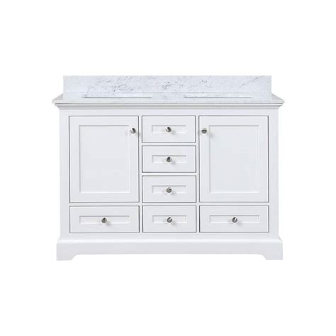 Reviews For Lexora Dukes 48 In W X 22 In D White Double Freestanding