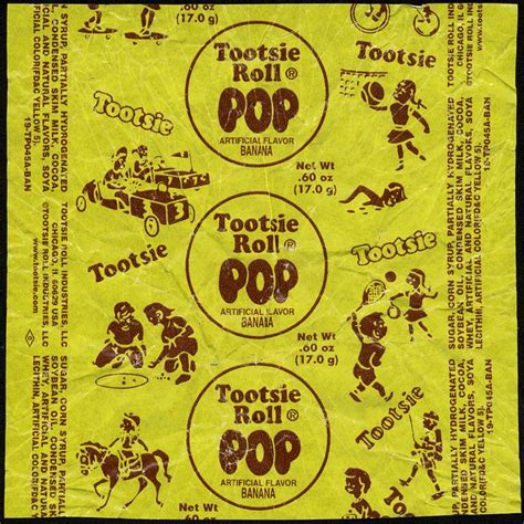 Tootsie - Tootsie Roll Pop - Banana - candy lolipop wrapper - 2011 ...