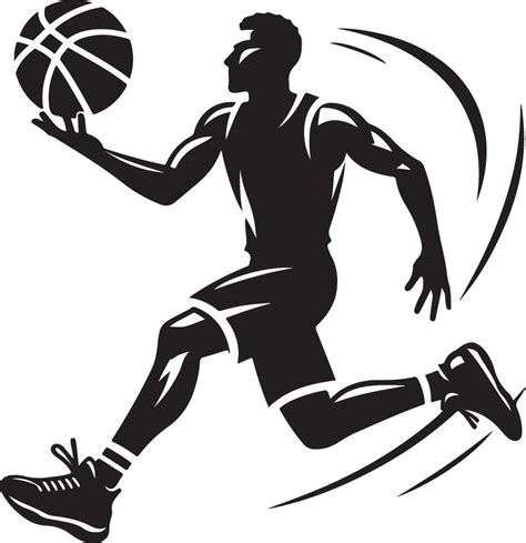 Baloncesto Regate Deportes Jugador Negro Color Silueta Vector